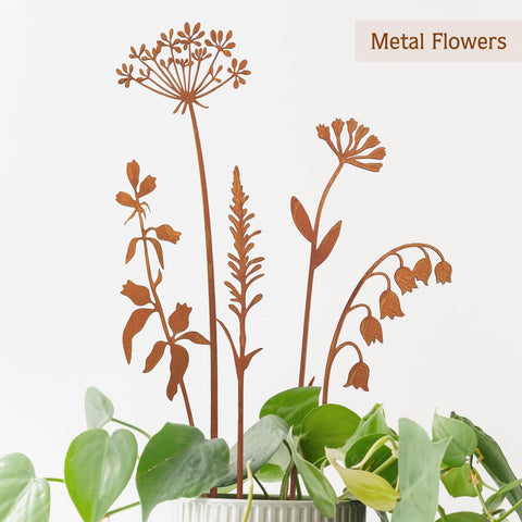 OUUJUOZ yard art outdoor stakes brighten spaces with vintage metal petals