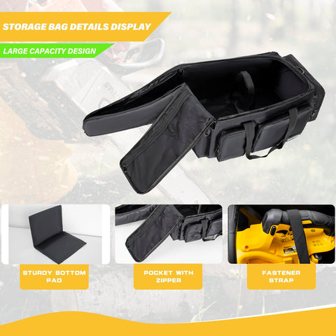 OUUTMEE chainsaw bag large capacity holds oil batteries and gloves