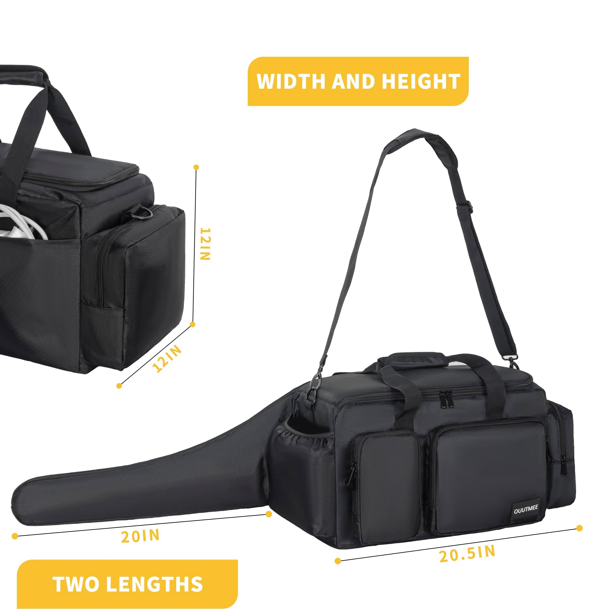 OUUTMEE chainsaw carrying case detachable shoulder strap reduces shoulder strain