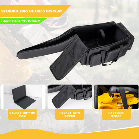 OUUTMEE chainsaw carrying case front pockets hold repair tools within easy reach