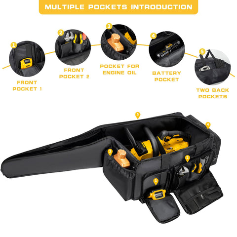 OUUTMEE chainsaw carrying case large capacity keeps your saw and accessories organized