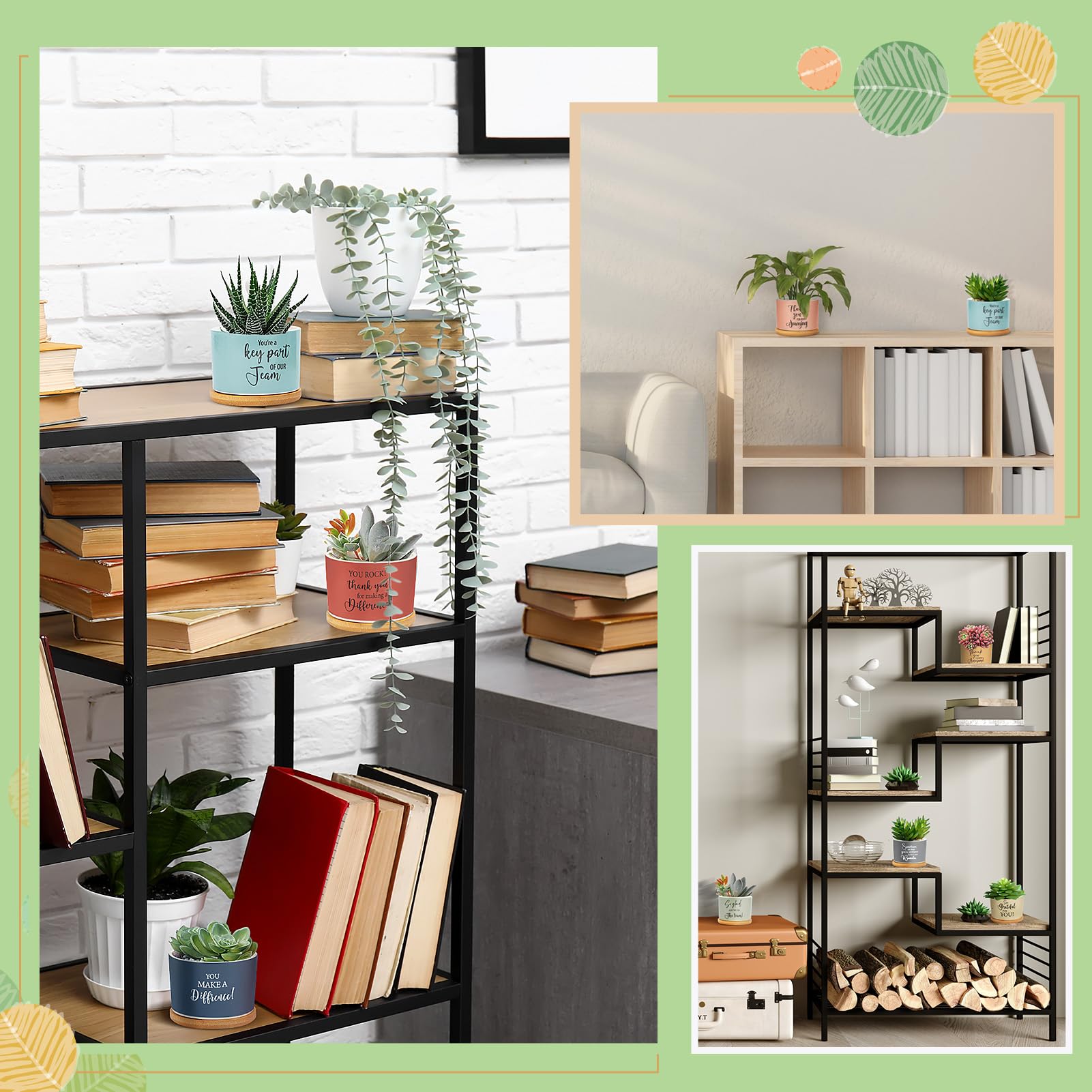 Ouvibor succulent pot with quote design for uplifting workspace