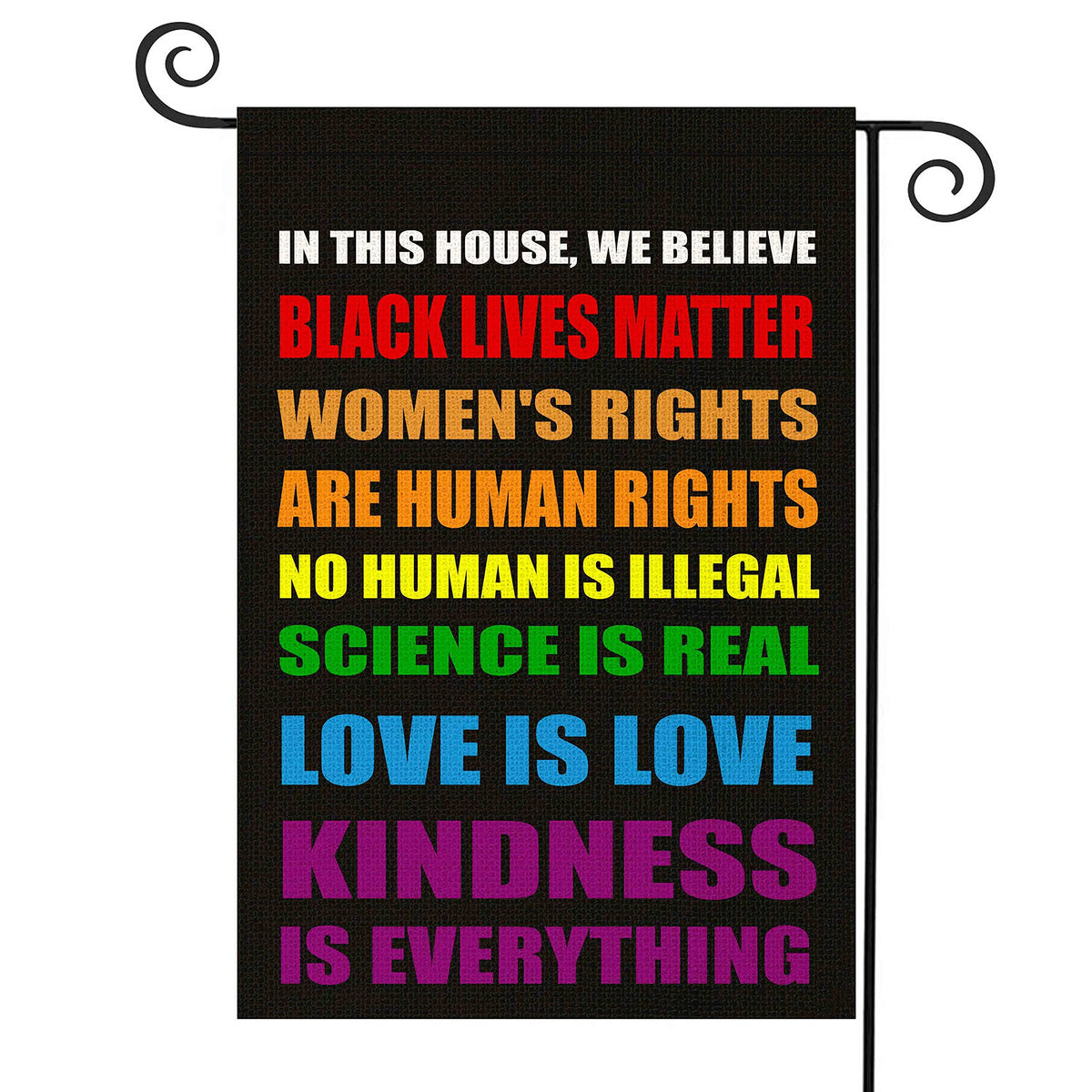 OUXIOAZ blm equality flag yard sign on a lawn boosts curb appeal and message visibility.