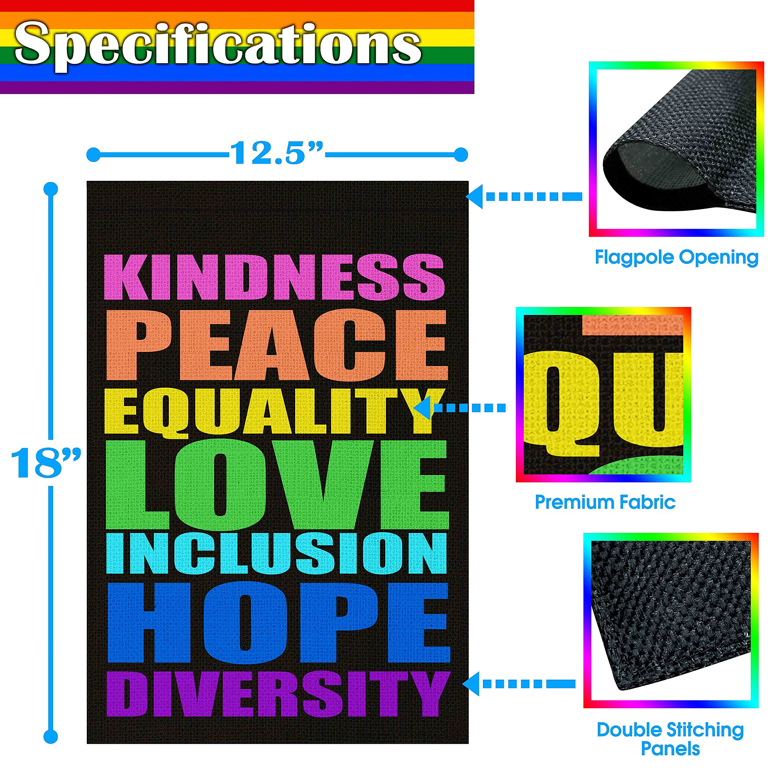 OUXIOAZ double-sided Pride flag provides vibrant color from both sides.
