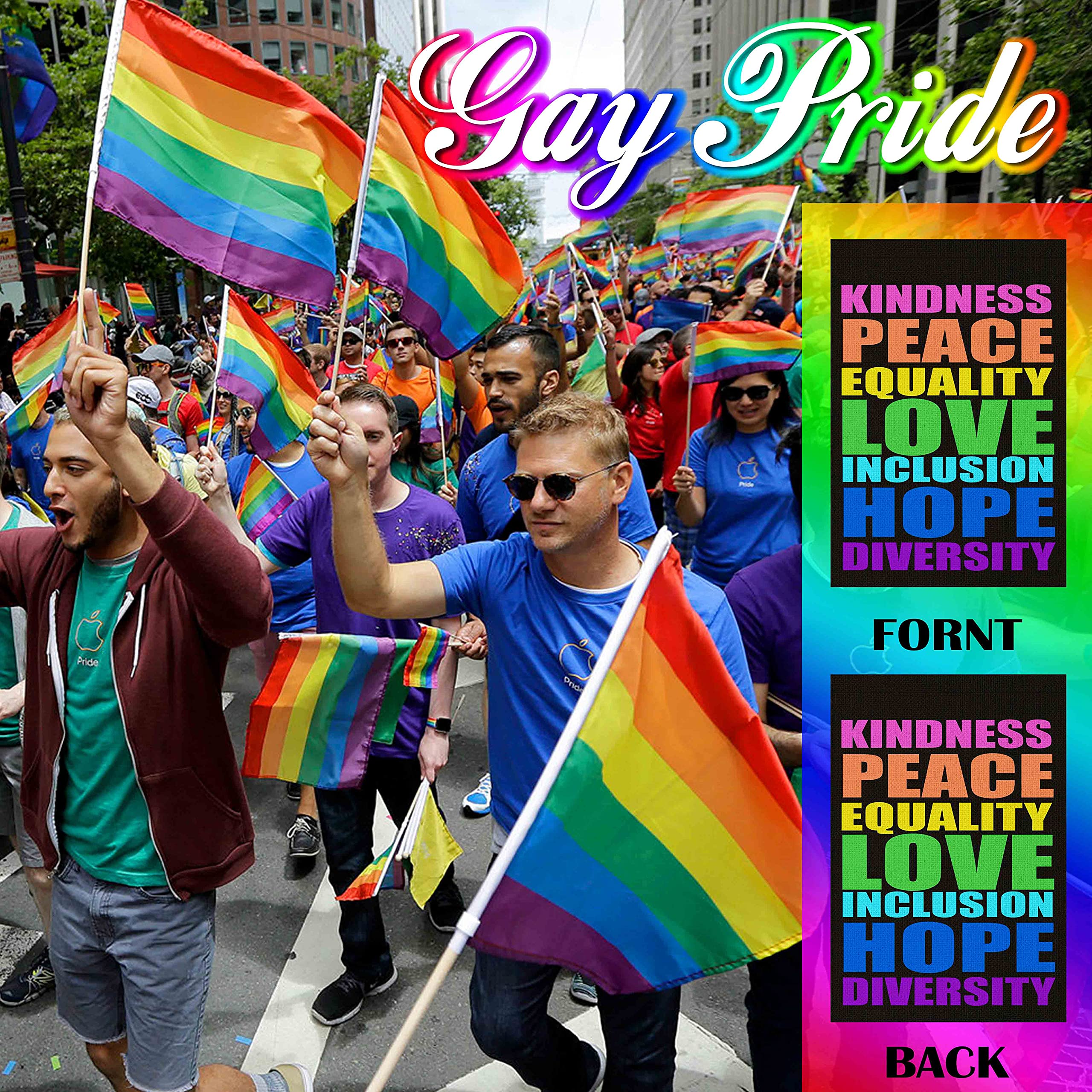 OUXIOAZ outdoor Pride flag for backyard display and pride celebrations.