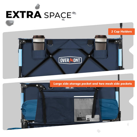 Overmont wagon supports up to 450 lbs for groceries and gear on outings.