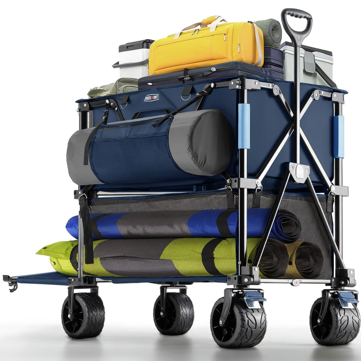 Overmont 400L double decker wagon with extended lower shelf designed for oversized items.