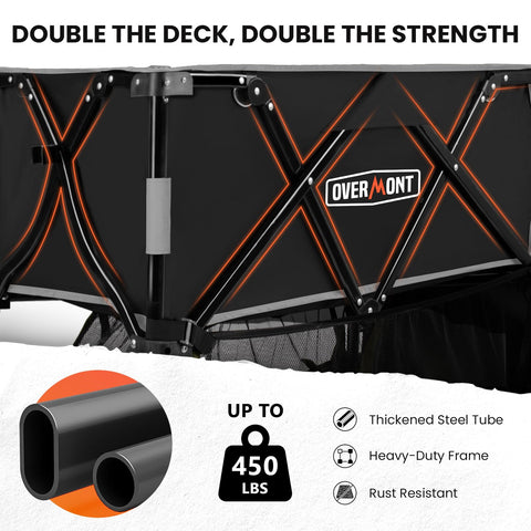Overmont extended lower shelf measures 47.2 inches for long items.