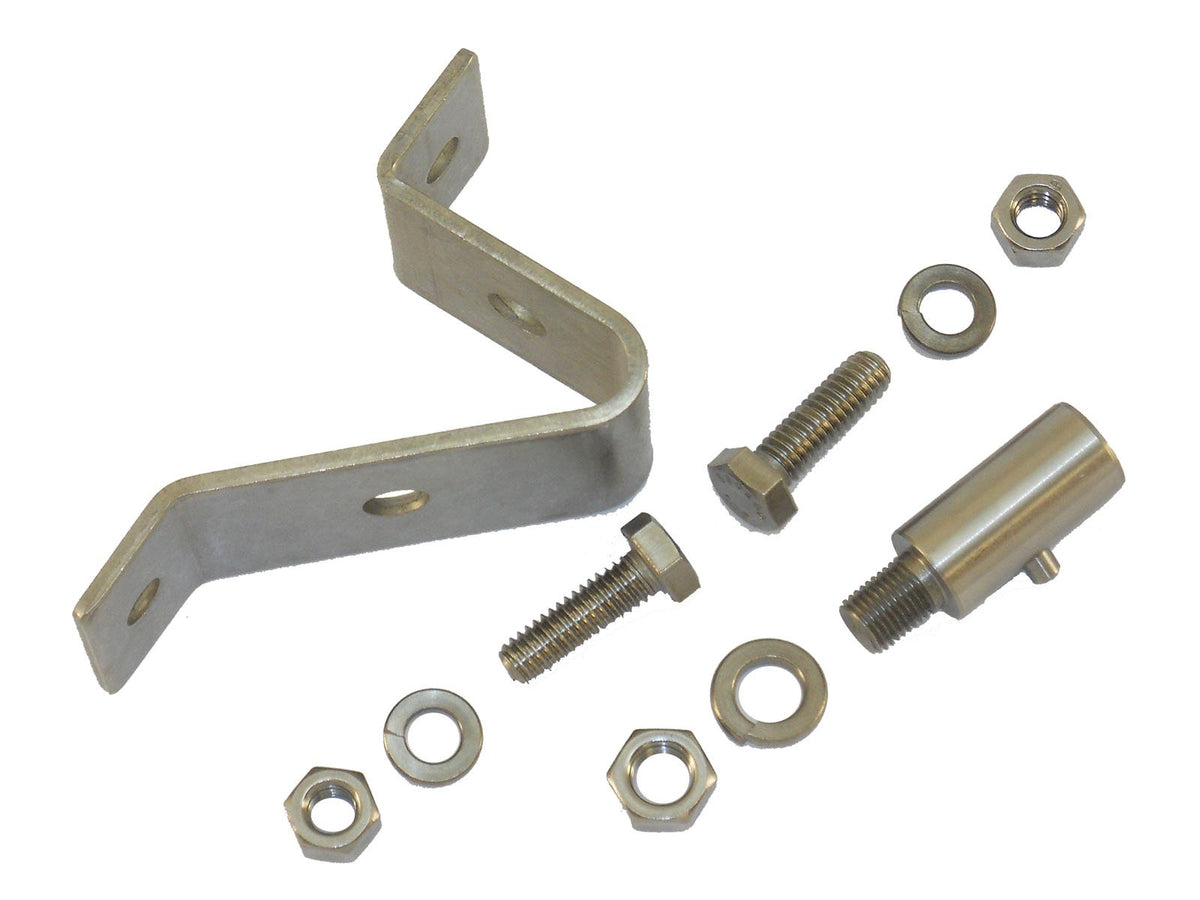 OVERSIZE WARNING QUICKMOUNT bracket front view, rugged stainless steel for durable flag mounting.
