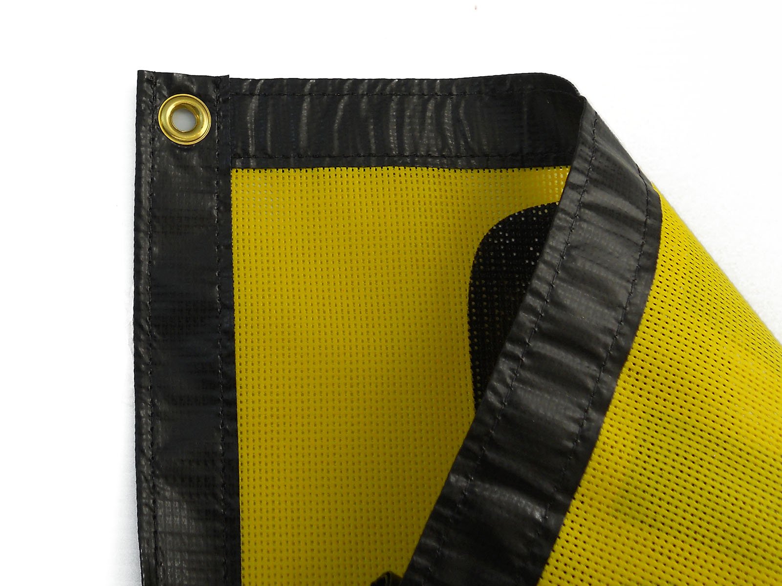 Oversize Warning Sign brass grommets close-up for secure attachment.