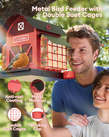 OVIBIRD anti-sway ring minimizes movement during feeding sessions.