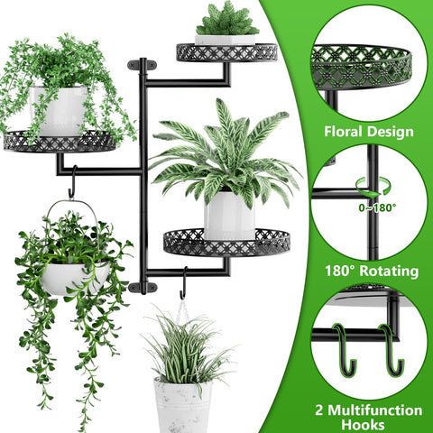 OVICAR 3 tier wall plant stand saves space while displaying greenery.