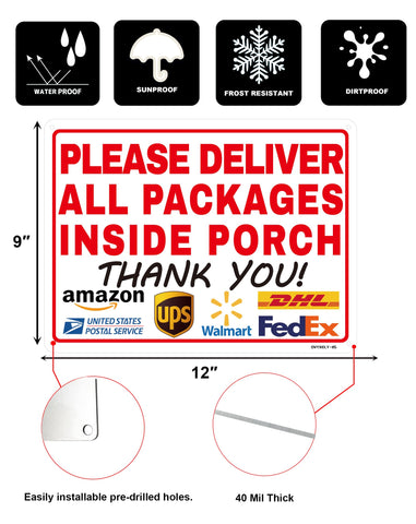 Ovyxely delivery sign on patio showing outdoor durability and weather resistance