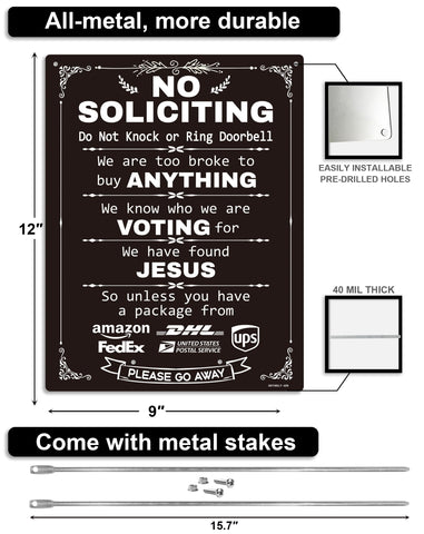 Ovyxely rust-resistant aluminum sign withstands outdoor weather.