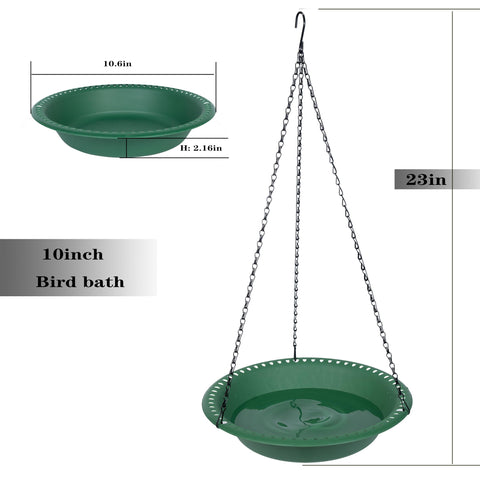 OVZILKI bird bath with hanging chain delivers rust-proof durability