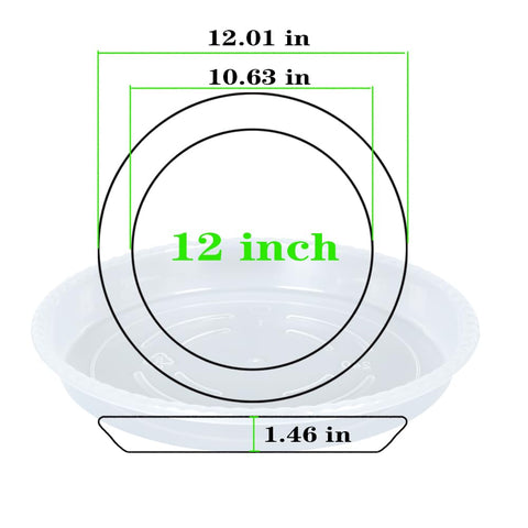 OVZILKI clear plastic saucer captures excess water for easy cleanup.
