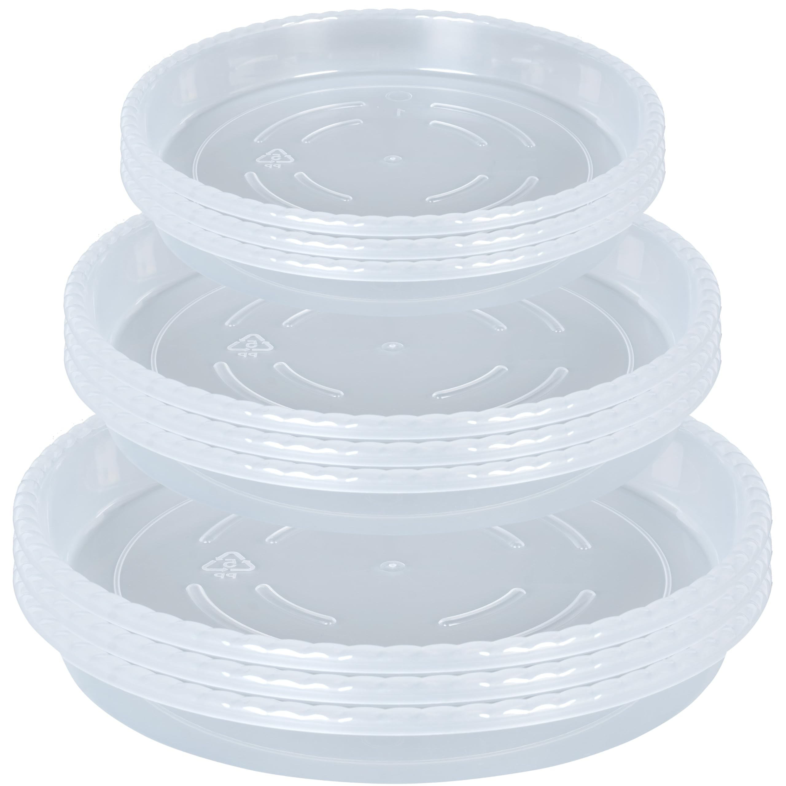OVZILKI clear plant saucer 6-inch ideal for compact pots, catches drainage to protect indoor surfaces