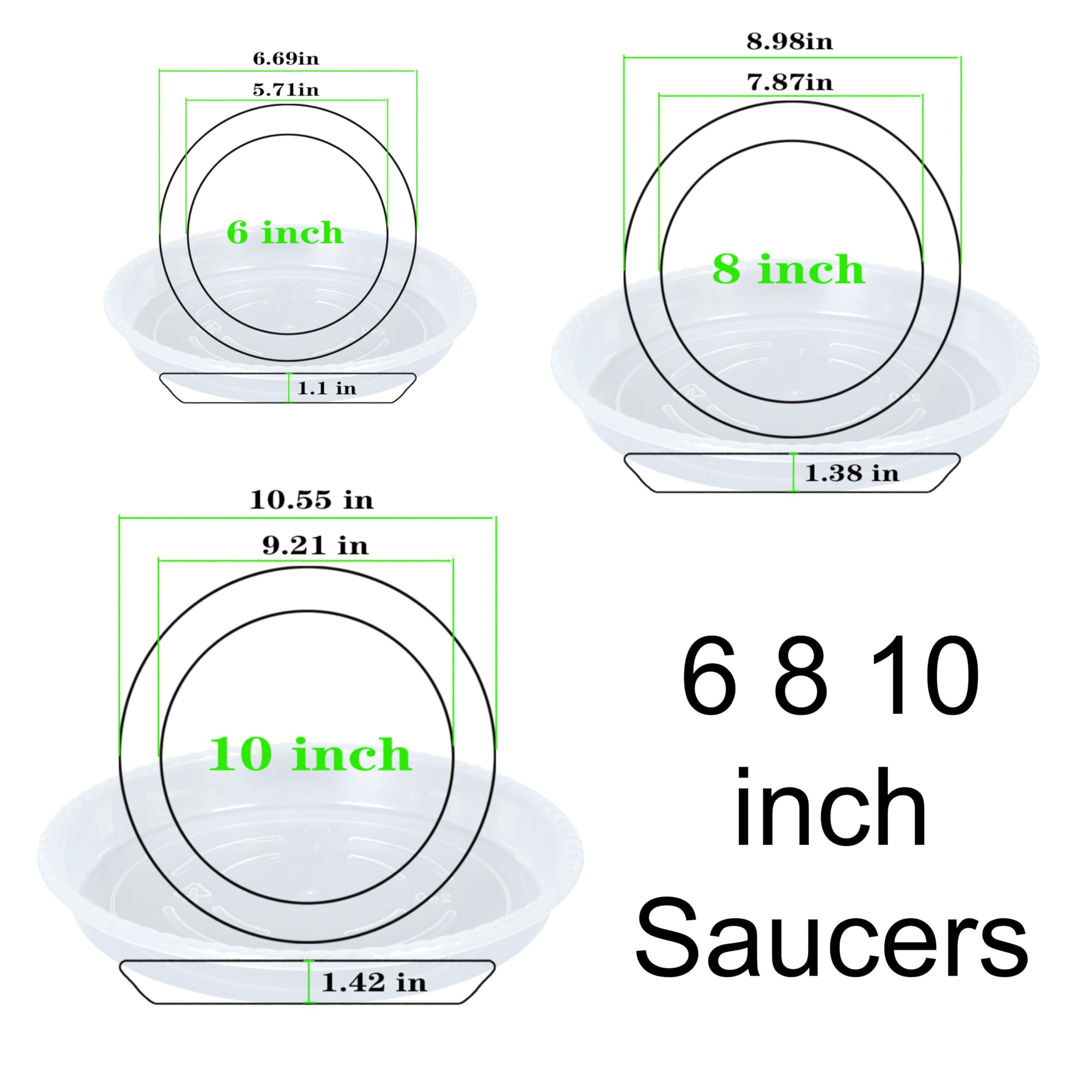 OVZILKI clear plant saucer 8-inch ideal for larger pots and spill control