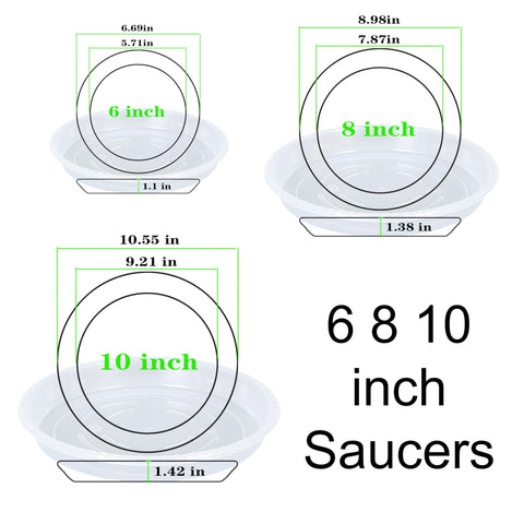 OVZILKI clear plant saucer 8-inch ideal for larger pots and spill control