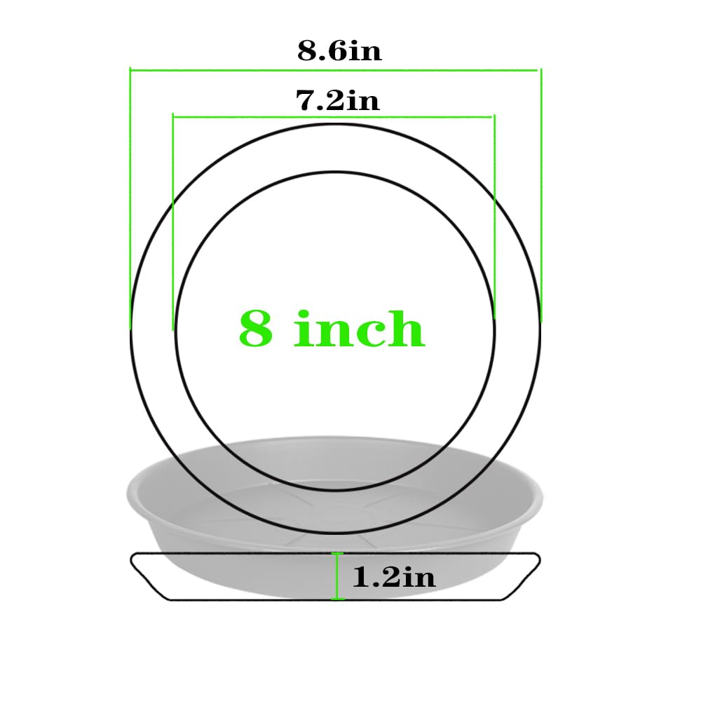 OVZILKI heavy-duty plastic saucer resists sun and weather
