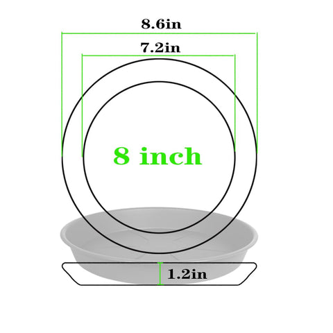 OVZILKI heavy-duty plastic saucer resists sun and weather