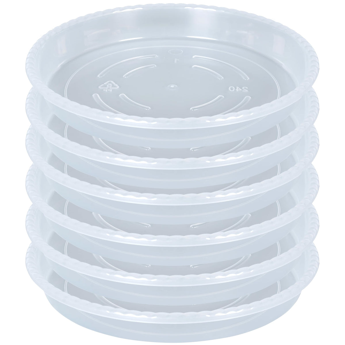 OVZILKI plant saucer top view in clear 10-inch tray for tidy drainage.