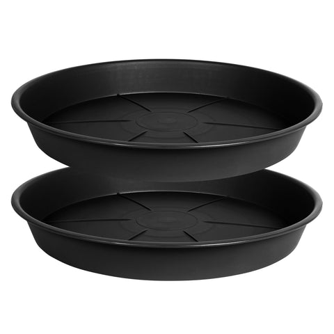 OVZILKI plant saucer top view: sturdy 10-inch tray prevents spills under pots.
