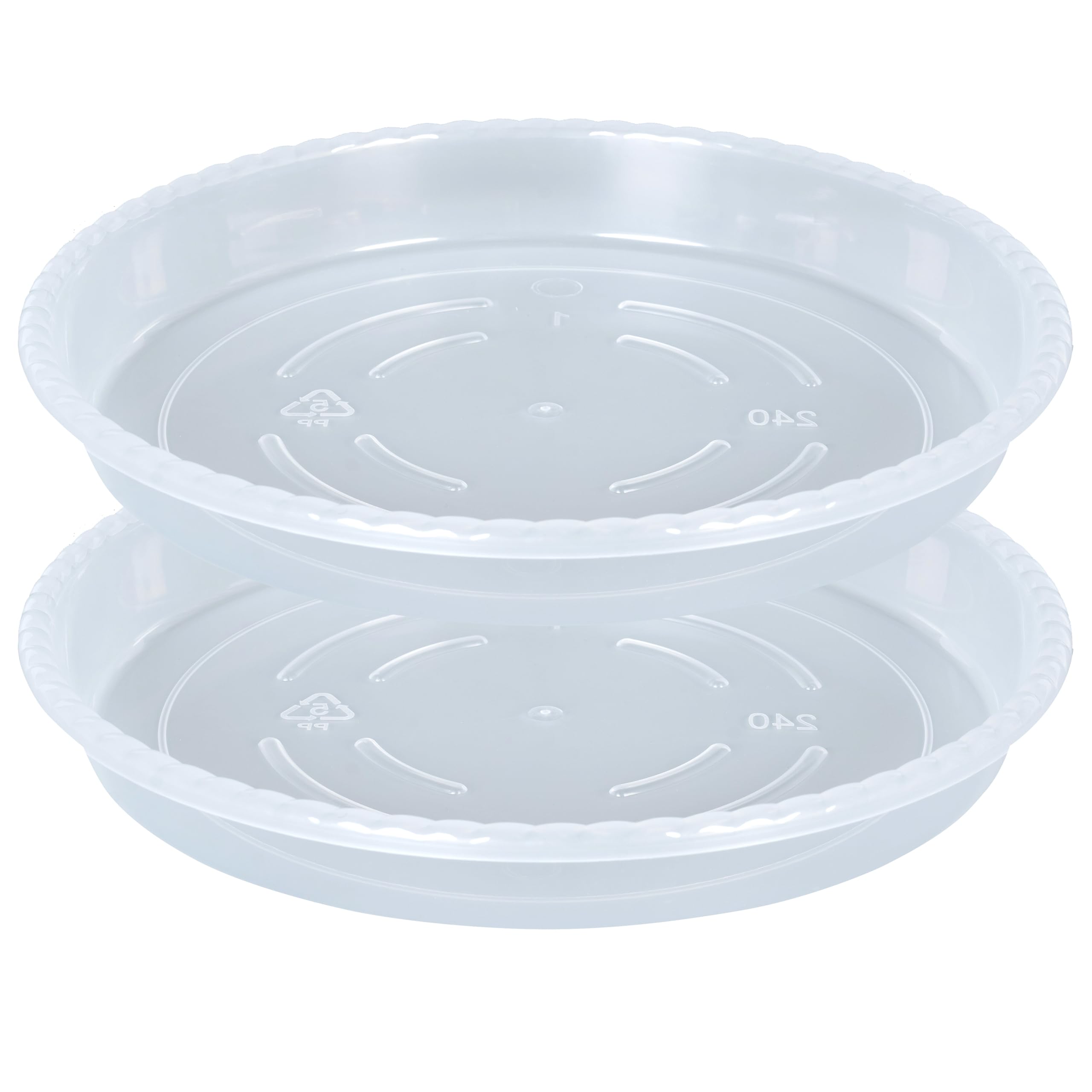 OVZILKI plant saucer 16-inch clear top view protects floors from water spills.