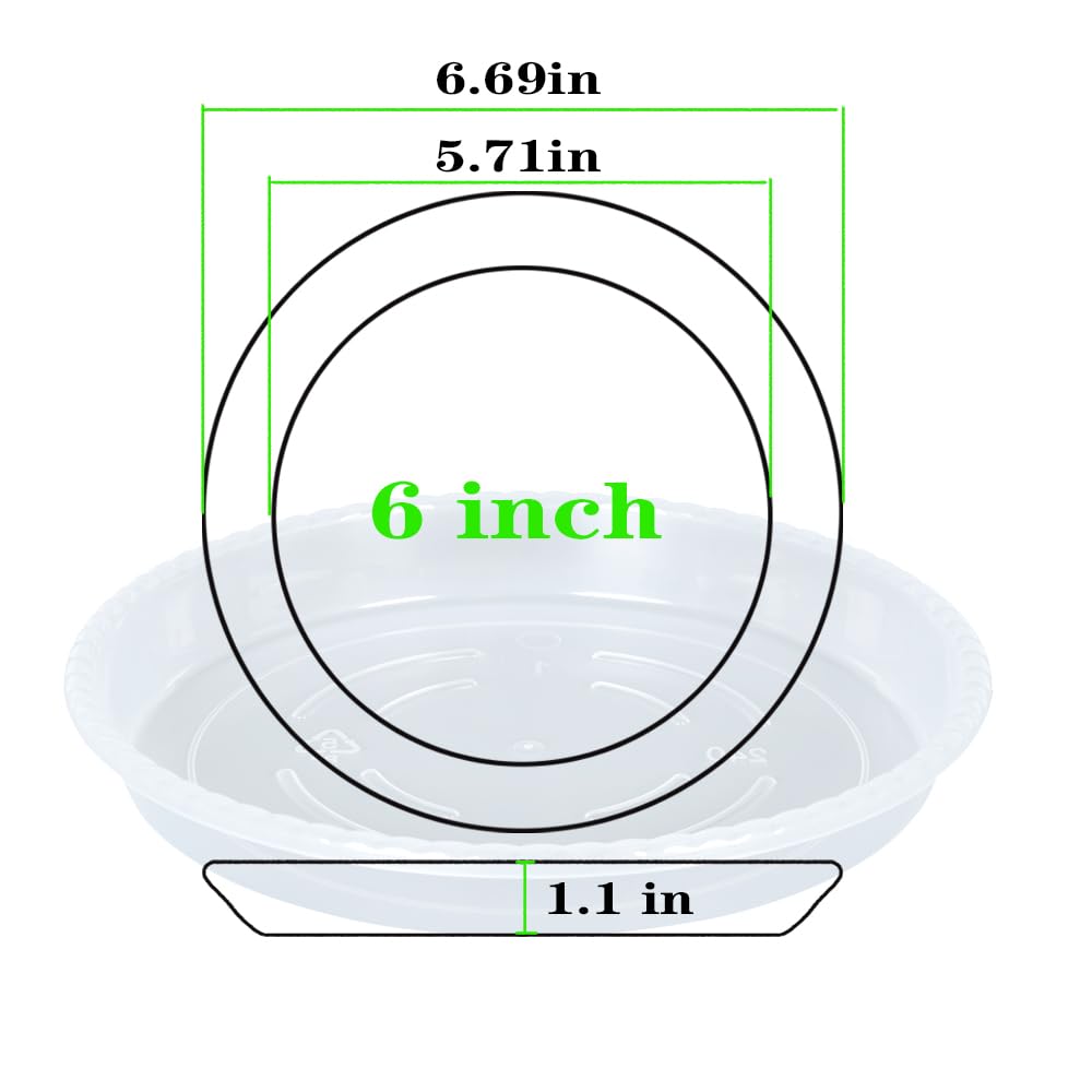 OVZILKI plant saucer 6inch side view highlights heavy-duty construction for outdoor use.