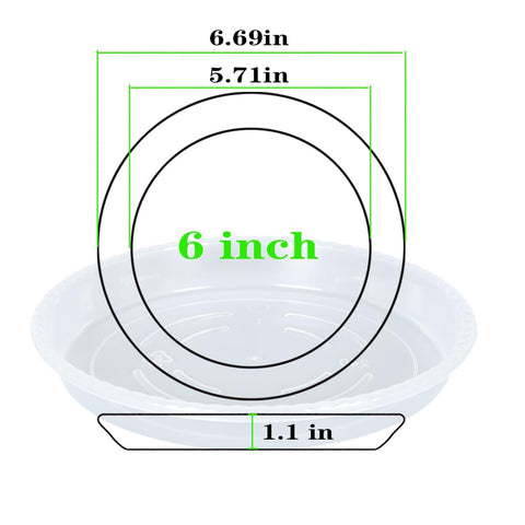 OVZILKI plant saucer 6inch side view highlights heavy-duty construction for outdoor use.
