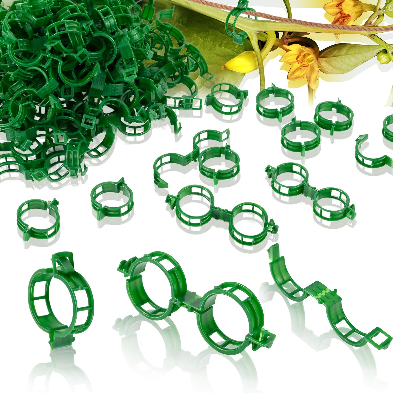 Owandan 200Pcs plant support clips pack ready for vertical gardening and quick setup.
