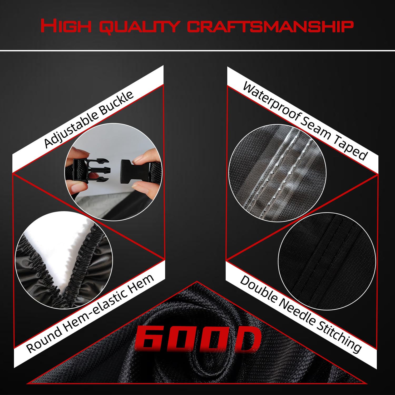 OWEEIO full-coverage lawn mower cover protects blades, engine, and control panel.