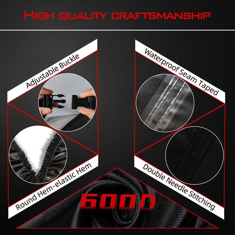 OWEEIO full-coverage lawn mower cover protects blades, engine, and control panel.