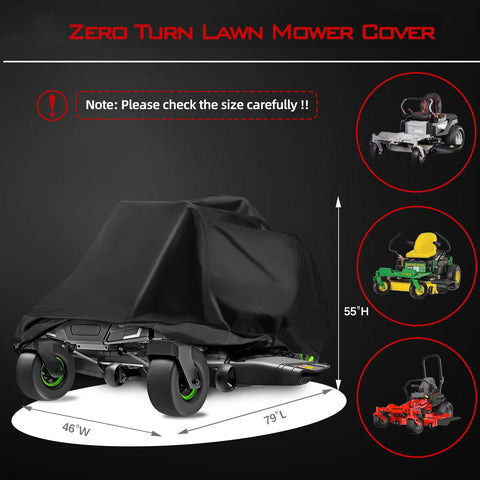 OWEEIO waterproof lawn mower cover shielding blades and engine from rain and moisture.