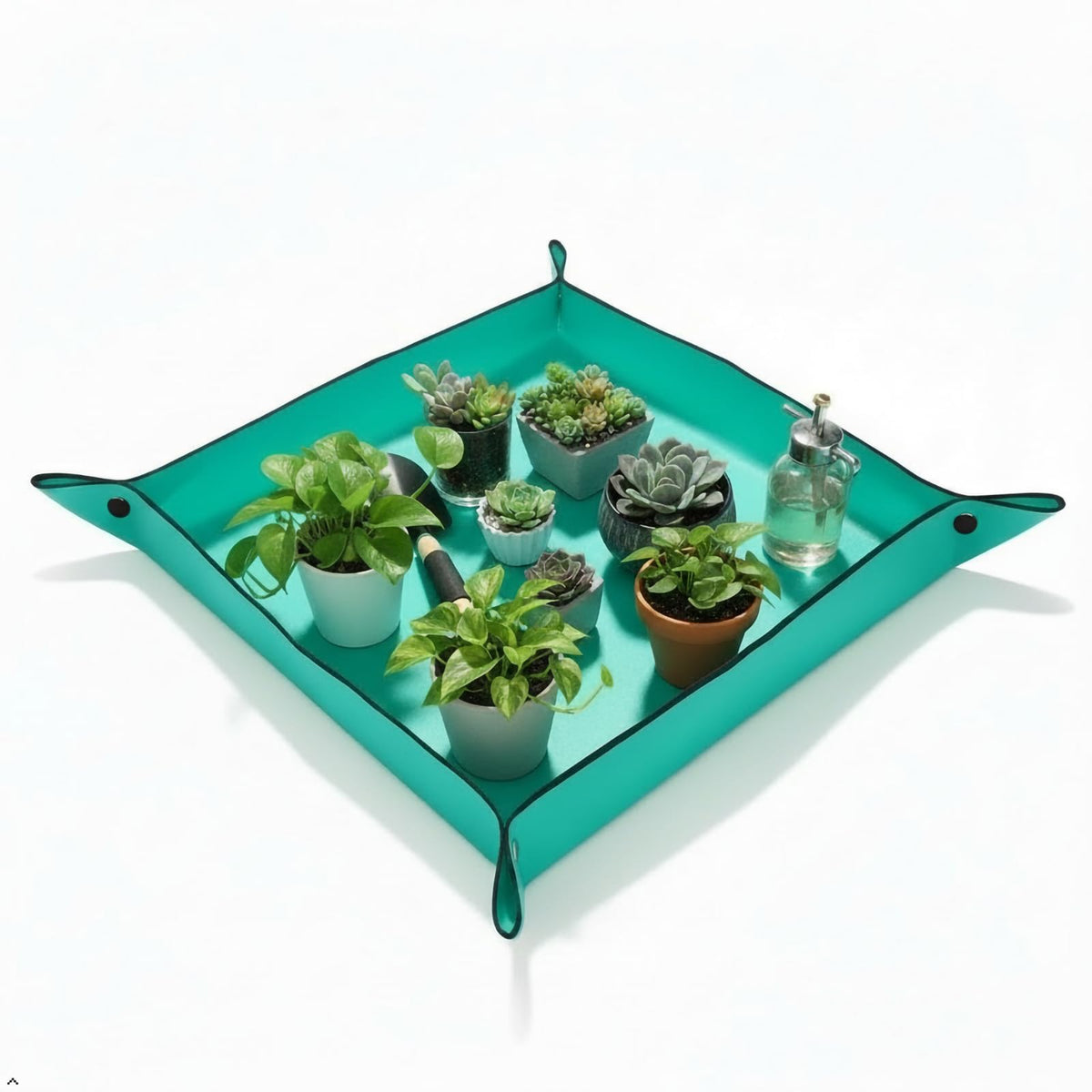 Owl Focus repotting mat folded compact for space-saving storage.