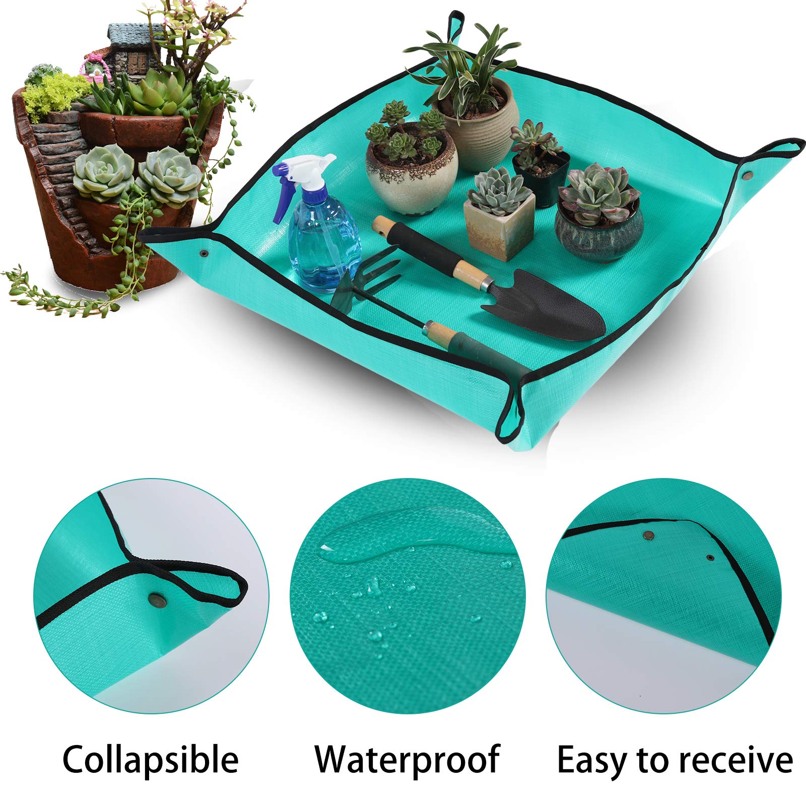 Owl Focus repotting mat supports multipurpose use with pots.