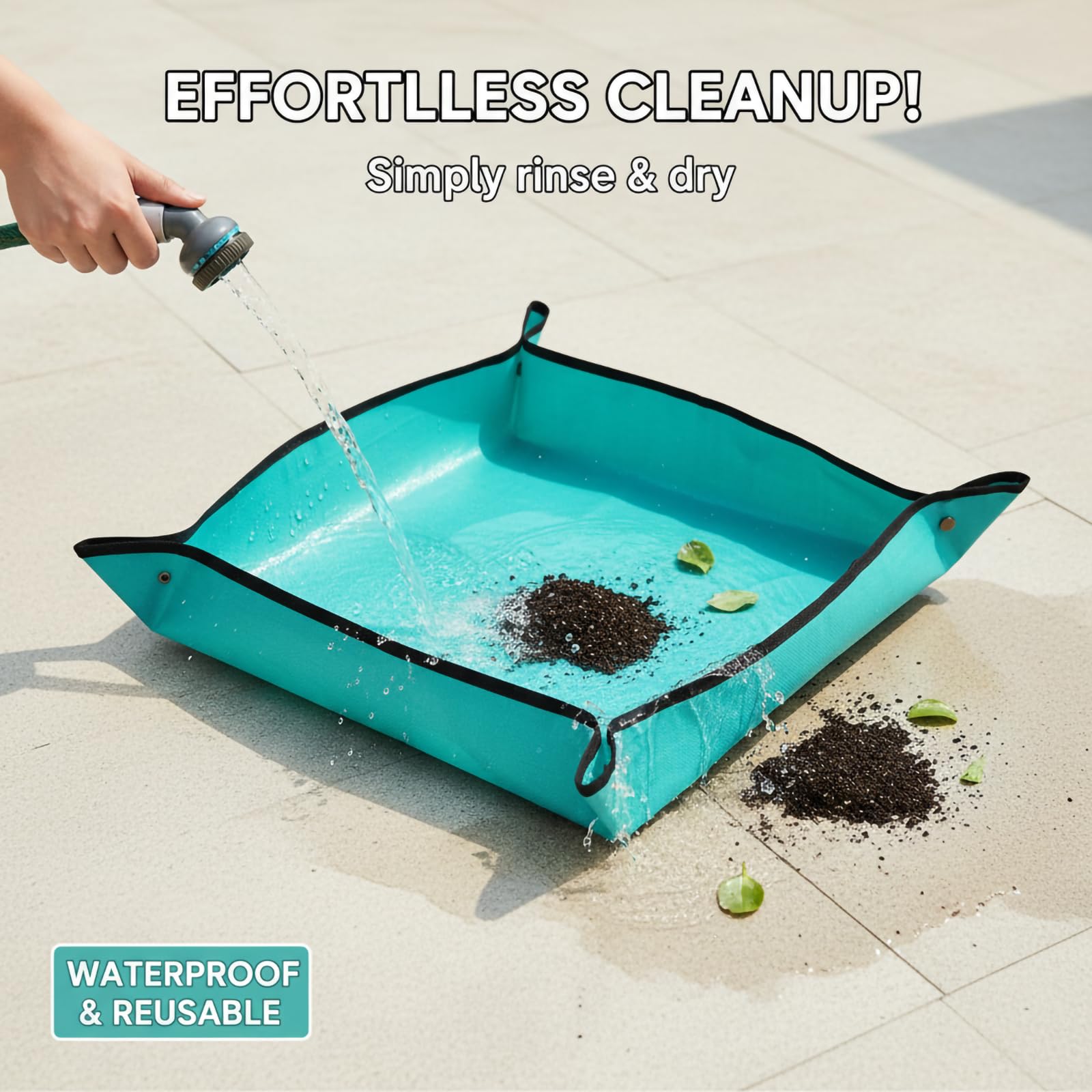 Owl Focus repotting mat keeps outdoor gardening mess-free.