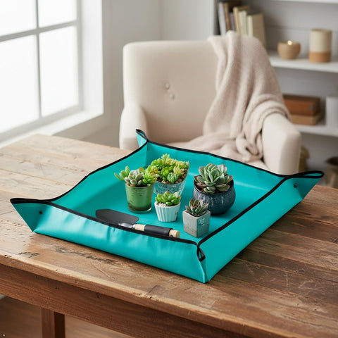 Owl Focus repotting mat uses waterproof PE for easy cleaning.