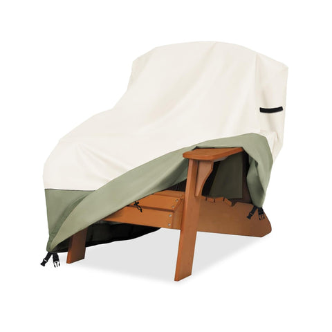 Owlcover Adirondack chair cover in beige protecting against rain and sun.