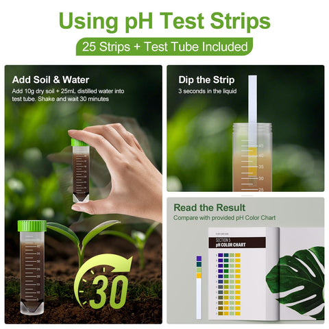 Owldacious sample tube stores testing liquids for easy soil testing.