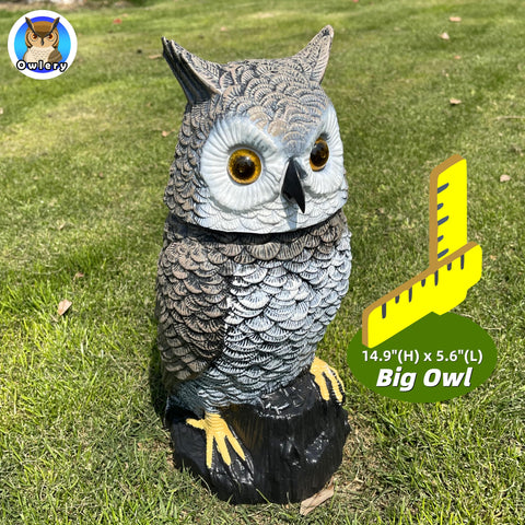 Owlery Brown solar owl eyes flash to reveal movement at night.