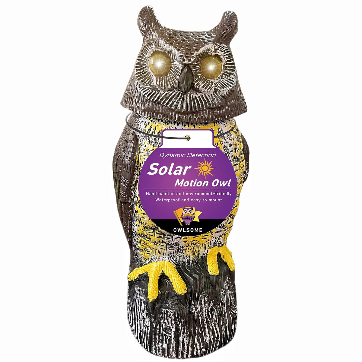 Owlsome Solar Owl with glowing eyes lights your garden at night for ambient appeal.