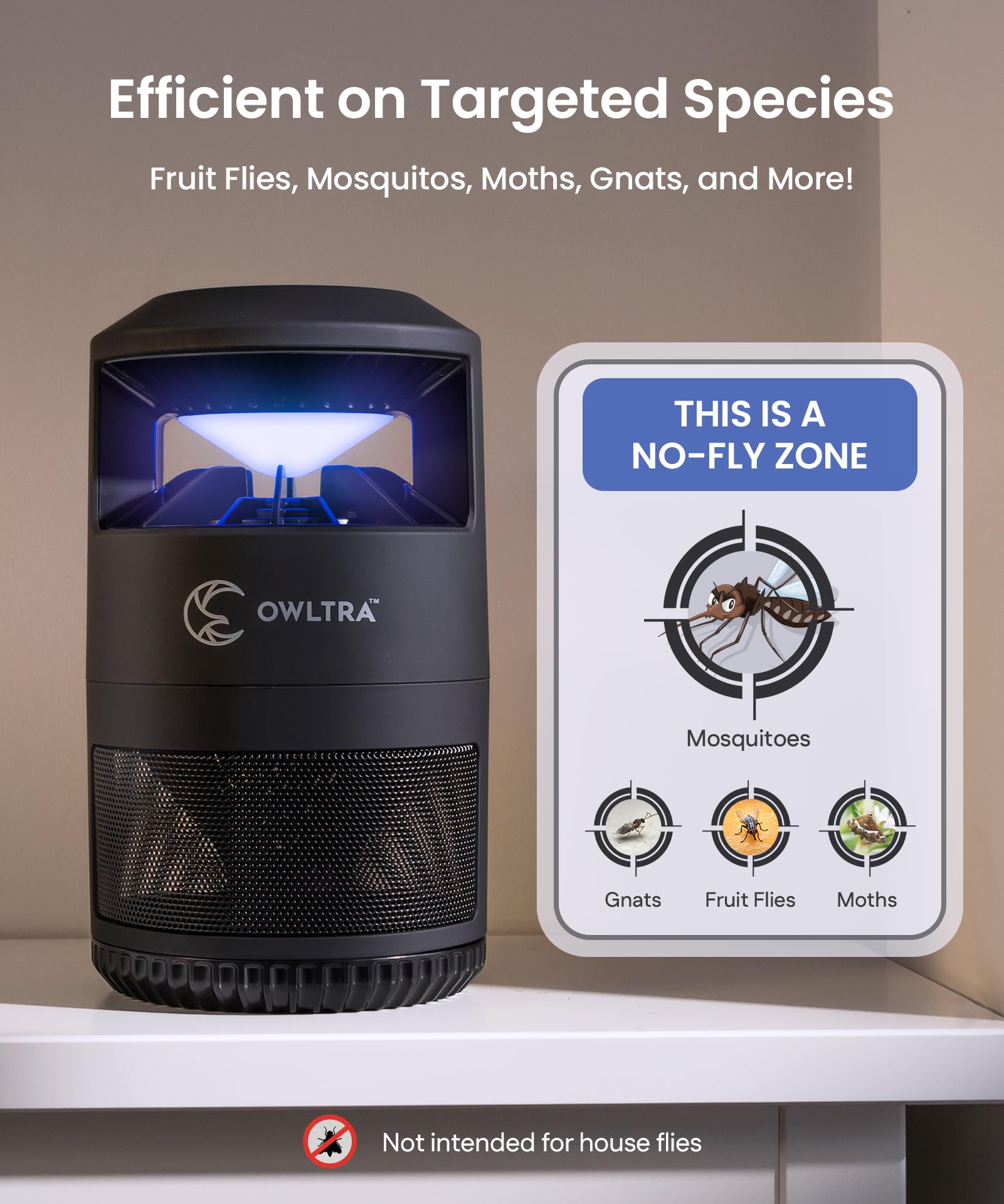 OWLTRA IMT-L60 powerful suction draws pests into the glue board