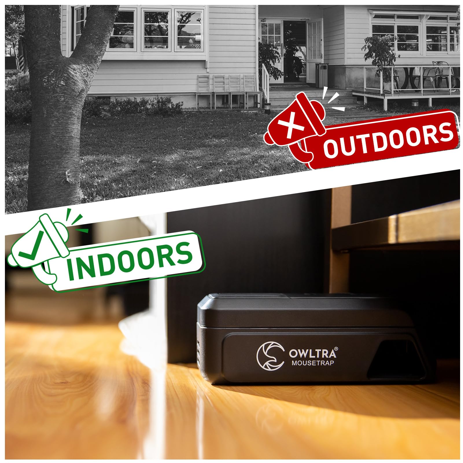 OWLTRA compact black design fits tight spaces like kitchens and pantries.