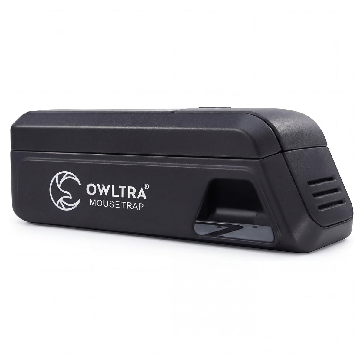OWLTRA indoor mouse trap front view, compact and discreet for home use.