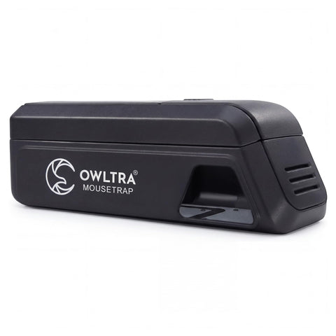 OWLTRA indoor mouse trap front view, compact and discreet for home use.