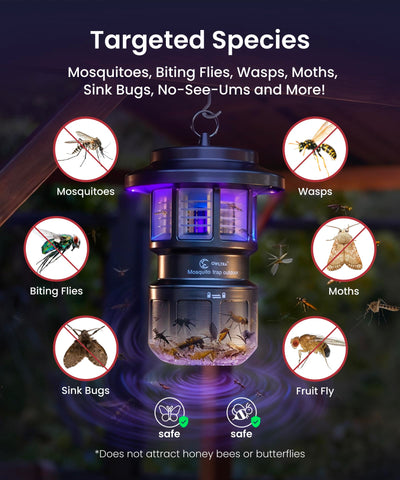 OWLTRA OMT-L20 UV light attraction draws mosquitoes efficiently for evenings.