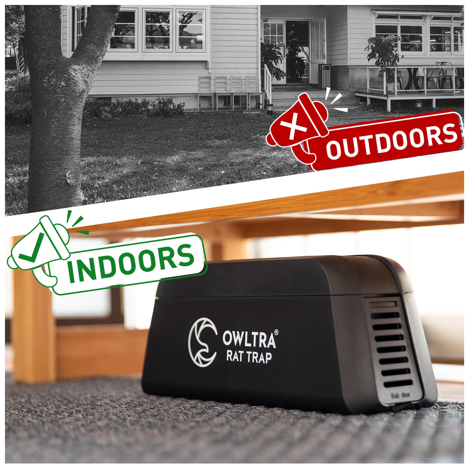 OWLTRA pet-safe trigger enables placement anywhere in homes or businesses.