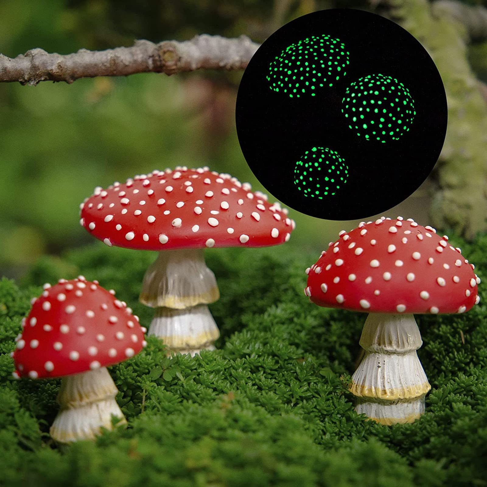OwMell Glow in the Dark Mushroom tree decor adds magical nighttime ambience
