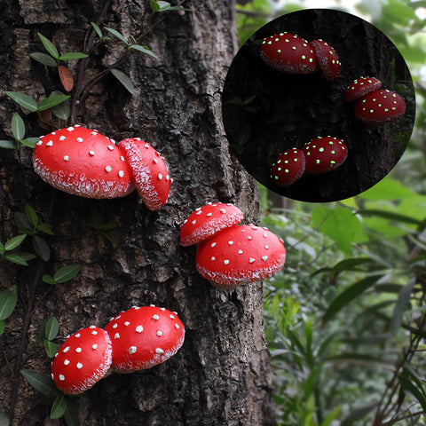 OwMell glow-mushroom tree hugger on a branch for magical night glow.